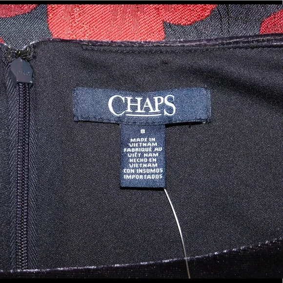 Chaps velvet and satin cocktail dress (NWT) - Picture 10 of 13